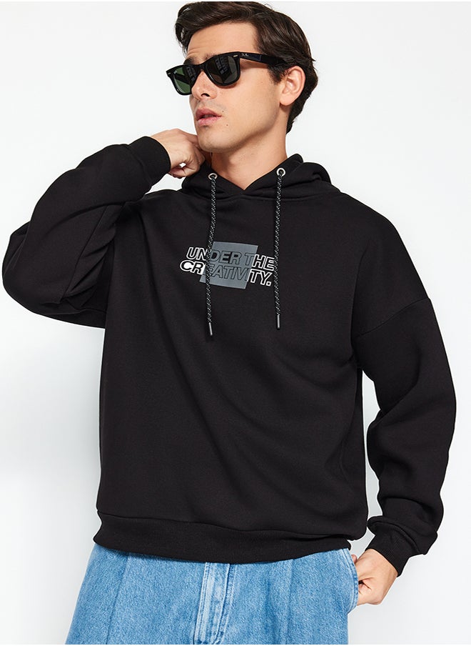 trendyol - Black Men's Hoodie Long Sleeve Sweatshirt - Image 1