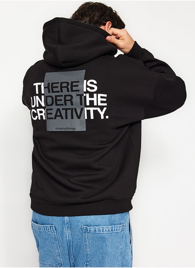 trendyol - Black Men's Hoodie Long Sleeve Sweatshirt - Image 1