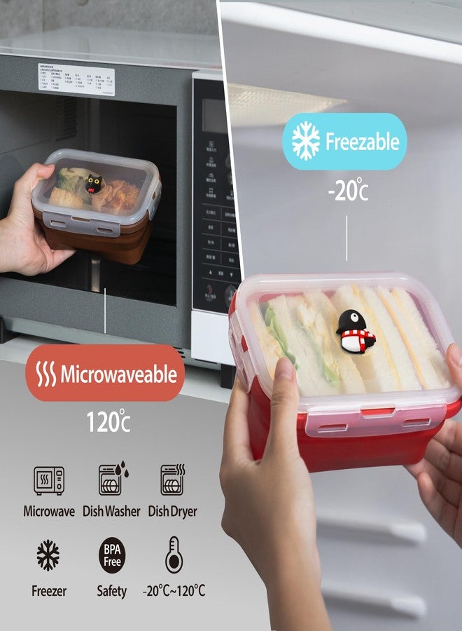 Bone 40.5oz Silicone Foldable Food Container, 1200ml Collapsible Fresh Box with Vent Plug Lid, Microwave & Dishwasher Safe Lunch Box for Meal Prep, Cute Animal Airtight Food Storage (Miao Cat) - Image 3