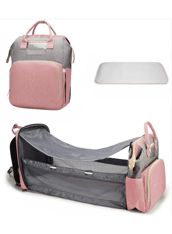 BLOOMING TIME Baby Diaper Bag Backpack, Diaper Changing Station, Baby Bags for Boys Girls, Mothers Day Gift,USB Charging Port,Pacifier Case, Baby Pink - Image 2