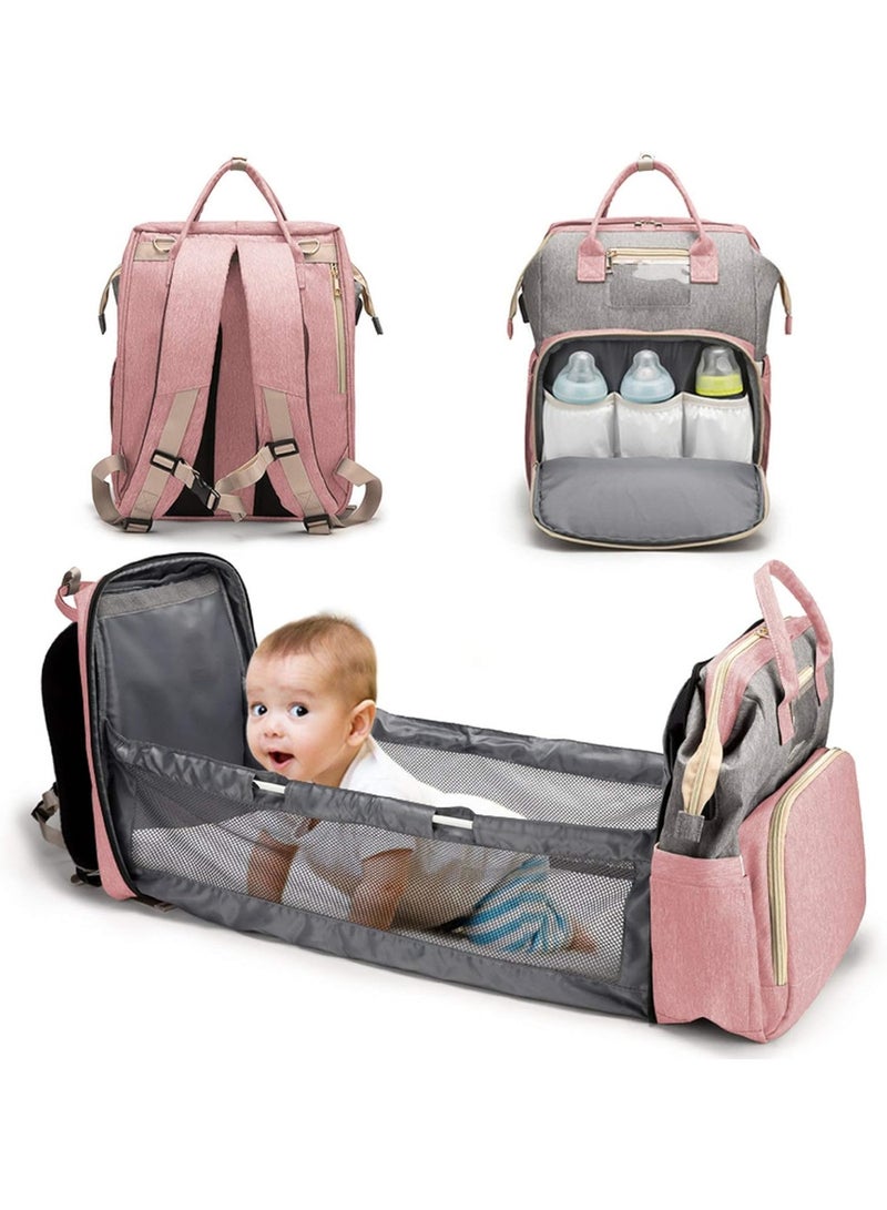 BLOOMING TIME Baby Diaper Bag Backpack, Diaper Changing Station, Baby Bags for Boys Girls, Mothers Day Gift,USB Charging Port,Pacifier Case, Baby Pink - Image 5