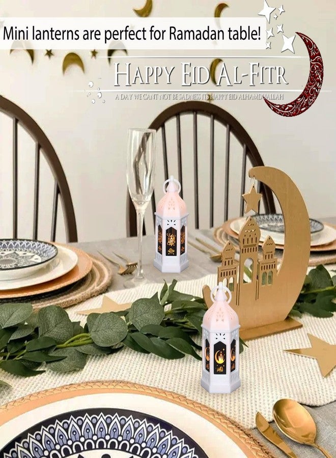 LLQ فوانيس رمضان الصغيرة من LLQ (12 قطعة - 5 بوصات) - فوانيس مغربية صغيرة للزينة، زينة عيد مبارك للمنزل، هدايا رمضان للعائلة، قطعة مركزية للطاولة - Image 4