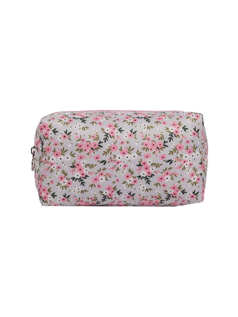 QIPS All-in-One Travel Organizer Pouch: Versatile Makeup Bag, Cosmetic Organizer, Gadget & Toiletry Storage, Medicine Kit, and More for Ultimate Travel Convenience (Grey & Pink) - Image 2