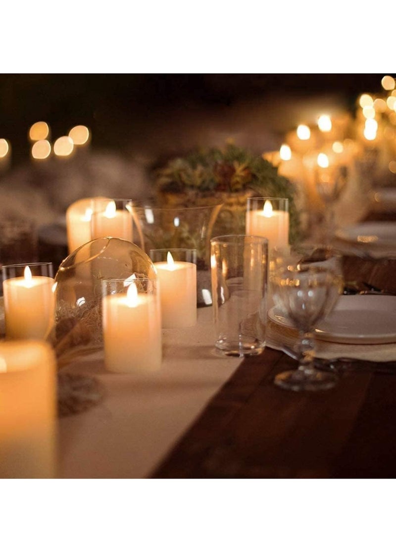 JAJEEK Set of 3 Flameless Glass Candles with Timer and Remote by Vidoflex – Battery Operated Flickering LED Pillar Candles, Perfect for Holiday & Restaurant Decor, Safe and Elegant Lighting Solution - Image 2