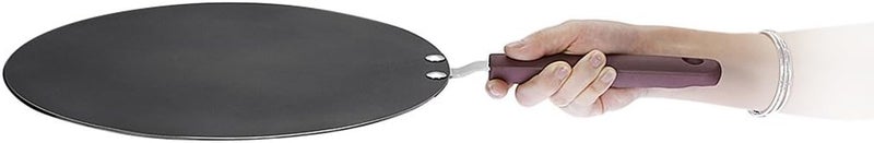 2 Pieces Dosa Tava Pan Nonstick Flat Griddle Pan Aluminum Alloy Pancake Pan Frying Pan with Oil Brush Suitable for Kitchen Cooking Breakfast - Image 5