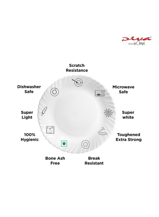 La Opala Diva, Opal Glass Crockery | Cup & Saucer Tulip Large, Set of 12 | Grace Blue, 220 ml | for Tea & Coffee | Microwave Safe | 100% Vegetarian | Extra Strong | Super Light | Super White - Image 3