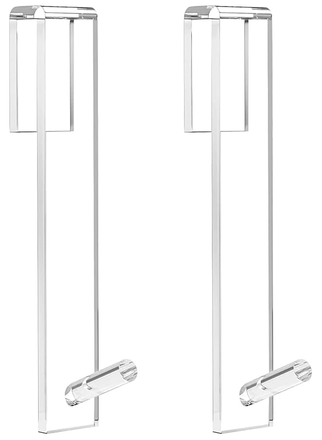 Green Tiger 2 Pcs, Acrylic, Over Door Hooks, Extended Shower Door Hooks, Easy to Install, Sturdy and Durable, for Bathroom Glass Shower Door, 7.2inch, Clear - Image 1