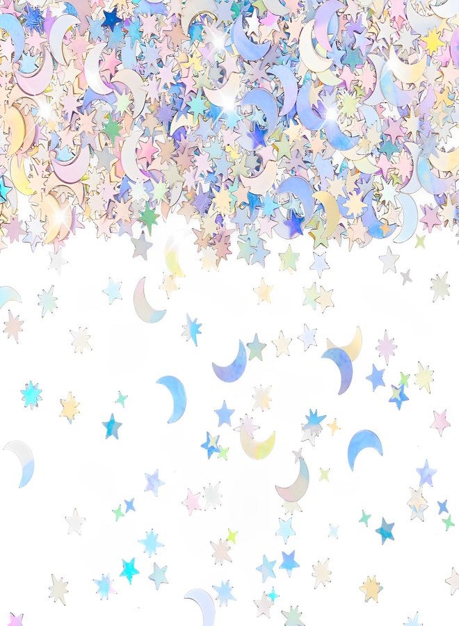 Aecsze 4000 PCS Star Moon Confetti, 10mm Colorful Metallic Glitter Foil Confetti, Confetti Glitter for Party Wedding Festival Decoration - Image 1