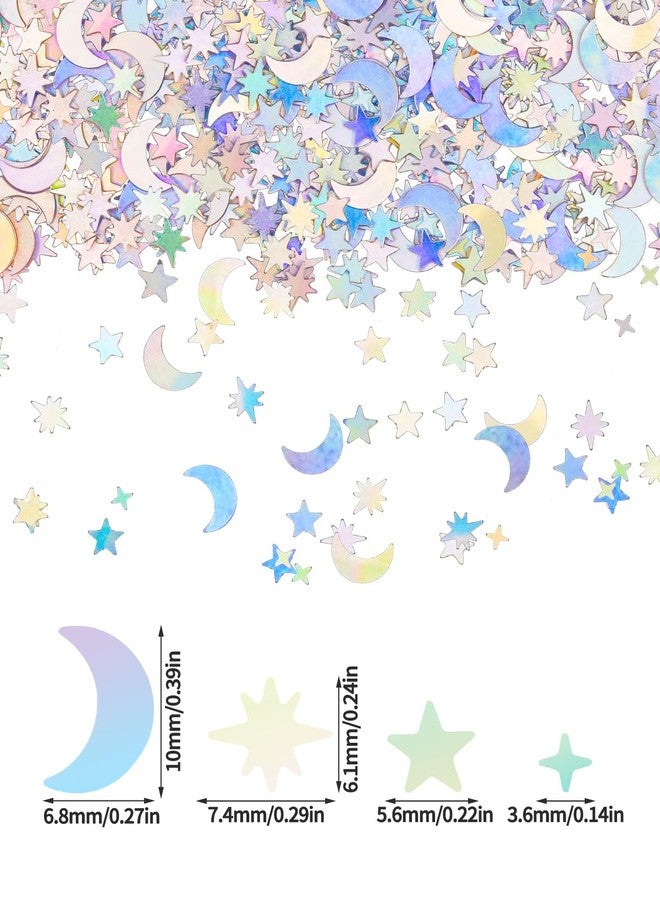 Aecsze 4000 PCS Star Moon Confetti, 10mm Colorful Metallic Glitter Foil Confetti, Confetti Glitter for Party Wedding Festival Decoration - Image 2