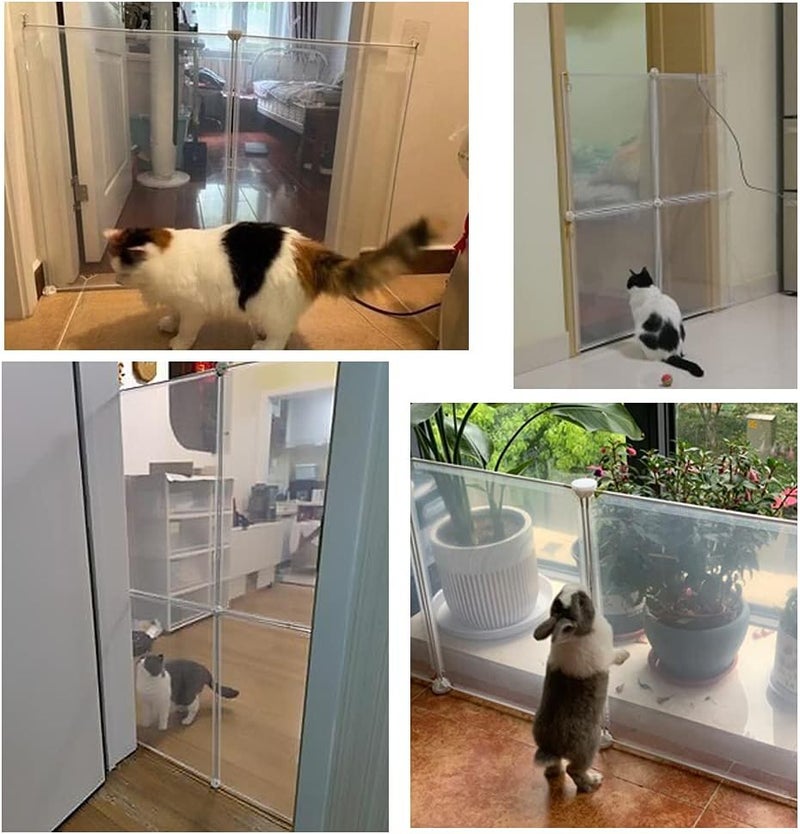 Ricjurzzty DIY Portable Cat Gate Safety Fence for Stairways Suit Different Occasions Indoor/Outdoor,Easy to Install (2 Panels) - Image 3