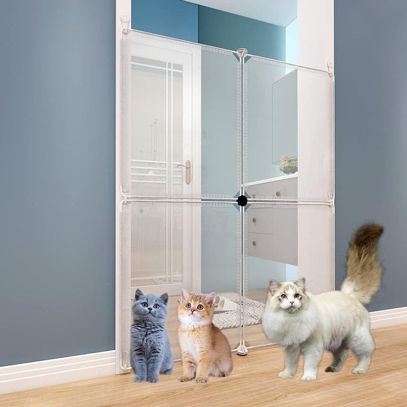 Ricjurzzty DIY Portable Cat Gate Safety Fence for Stairways Suit Different Occasions Indoor/Outdoor,Easy to Install (2 Panels) - Image 4