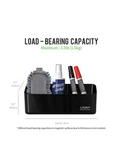 Loukin Magnetic And Adhesive Marker Holder, Dry Erase Accessory Tray, Magnetic Storage Organizer For Whiteboard, Glass Or Refrigerators (Black)  - Image 3