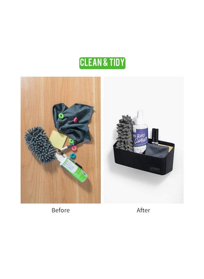 Loukin Magnetic And Adhesive Marker Holder, Dry Erase Accessory Tray, Magnetic Storage Organizer For Whiteboard, Glass Or Refrigerators (Black) - Image 5