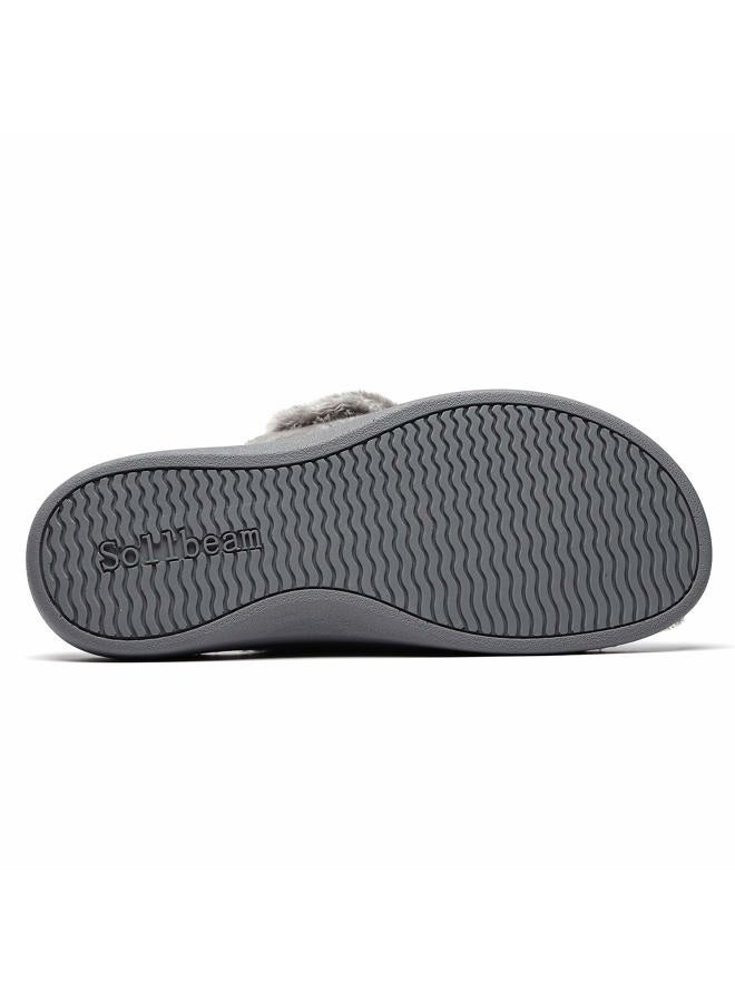 SOLLBEAM Women's Plantar Fasciitis Fuzzy House Orthopedic Adjustable Slippers With Arch Support Orthotic Heel Cup Sandals For Ladies - Image 5