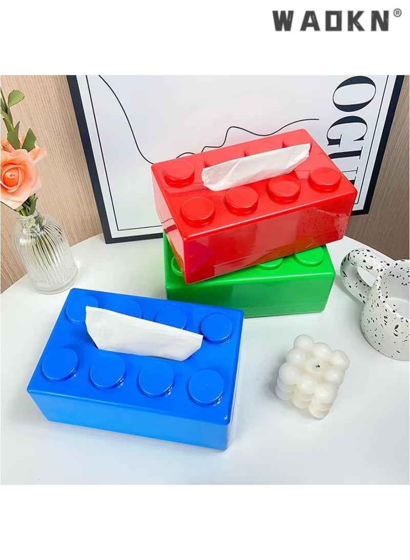 دبليو أيه أو كي أن الإبداعية لبنات البناء ، مع الربيع منشفة ورقية مربع الجدار شنقا غير مسامية ورقة حامل منشفة الحمام مربع المتلقي ( الأحمر )  - Image 4