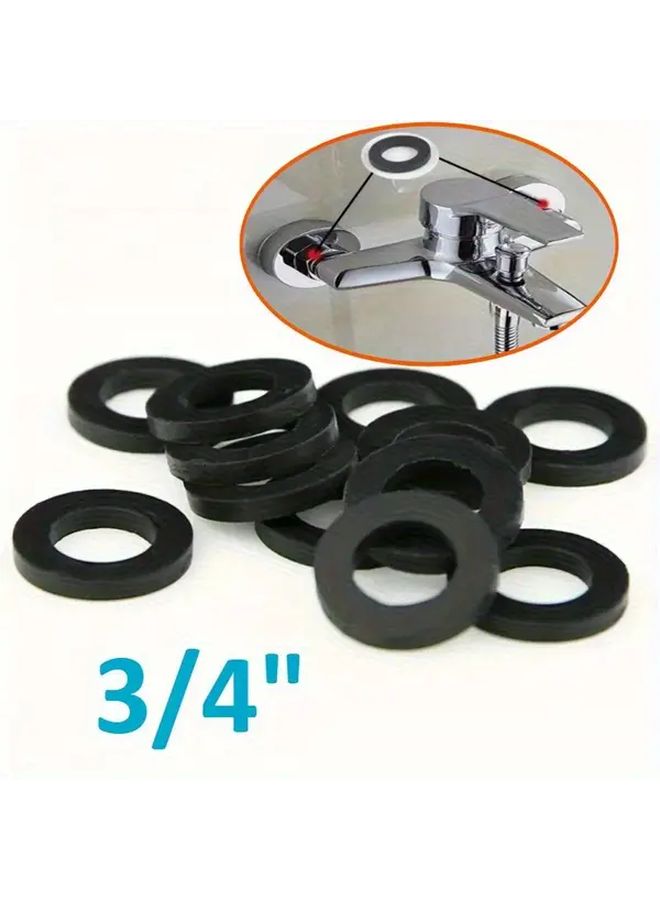 30pcs Black Rubber Washers for 3/4 Inch Pipe Sprinkler Hose Seal O Rings - Image 1