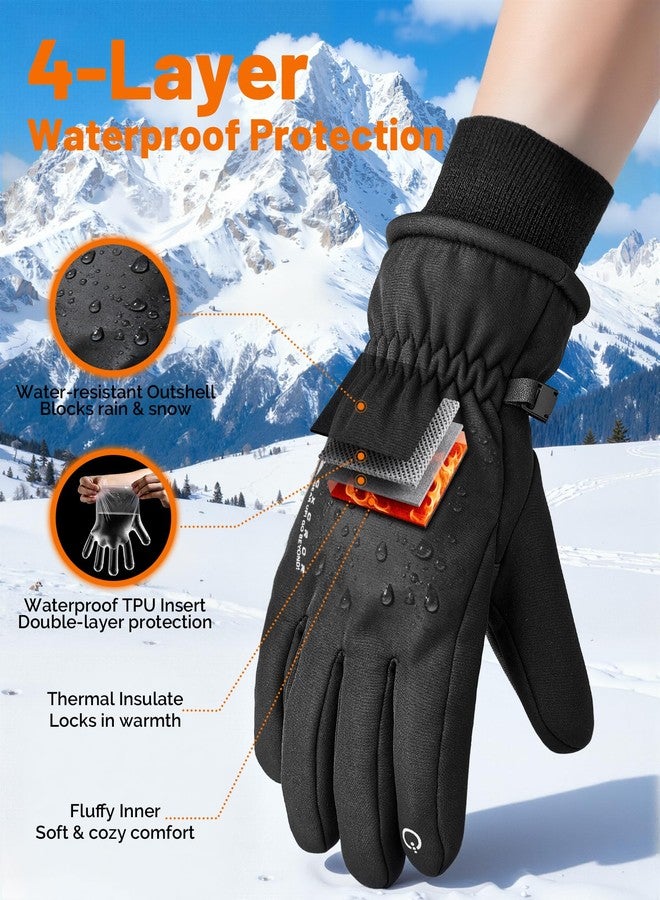 GXCROR Winter Waterproof Gloves for Men & Women, 3M Thinsulate Insulated Ski Gloves, Touchscreen Cold Weather Gloves for Skiing, Snowboarding & Outdoor Work - Image 3