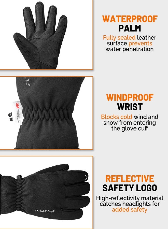 GXCROR Winter Waterproof Gloves for Men & Women, 3M Thinsulate Insulated Ski Gloves, Touchscreen Cold Weather Gloves for Skiing, Snowboarding & Outdoor Work - Image 4