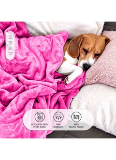 Hotel Linen Klub Single Micro Fleece Flannel Blanket 260 GSM Super Plush and Comfy Throw Blanket Size 150 x 200cm Fuschia Pink  - Image 5