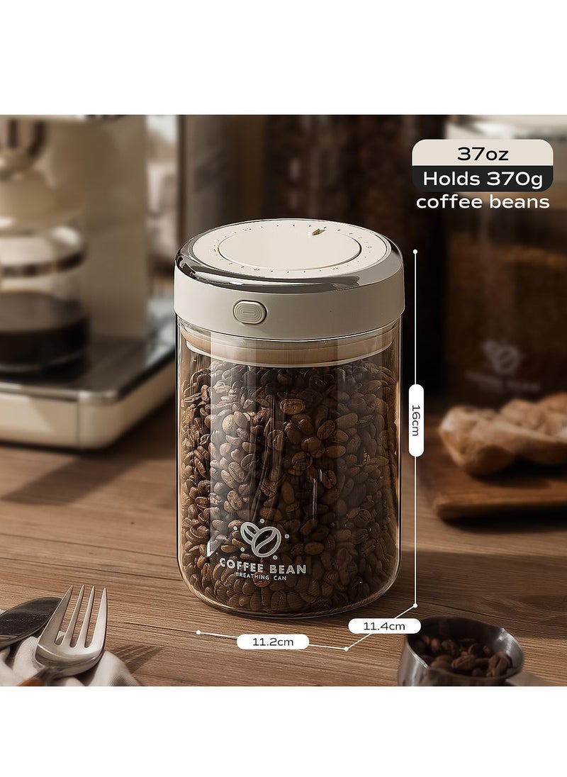 Airtight Coffee Canister Coffee Container with One-Way CO2 Valve and Freshness Tracker, Perfect for Coffee Bean Storage,1100ml Large Capacity