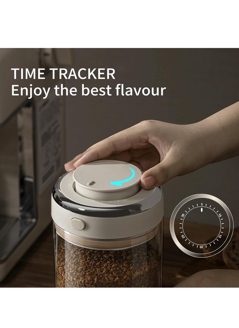 Airtight Coffee Canister Coffee Container with One-Way CO2 Valve and Freshness Tracker, Perfect for Coffee Bean Storage,1100ml Large Capacity