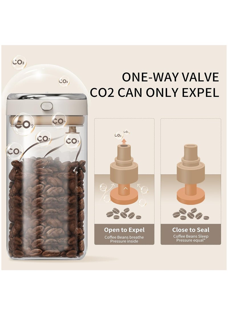Airtight Coffee Canister Coffee Container with One-Way CO2 Valve and Freshness Tracker, Perfect for Coffee Bean Storage,1100ml Large Capacity