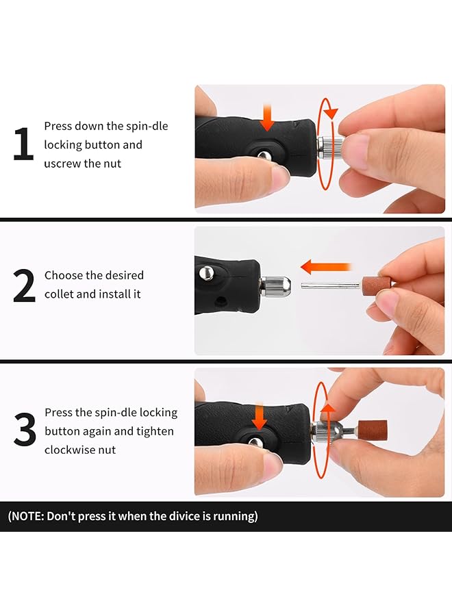 erorex Mini Cordless Rotary Tool Kit 5 Speed Multi Purpose Power Tool Led Screen Display For Sanding Engraving Polishing Drilling Handmade Crafting Diy Creations - Image 5