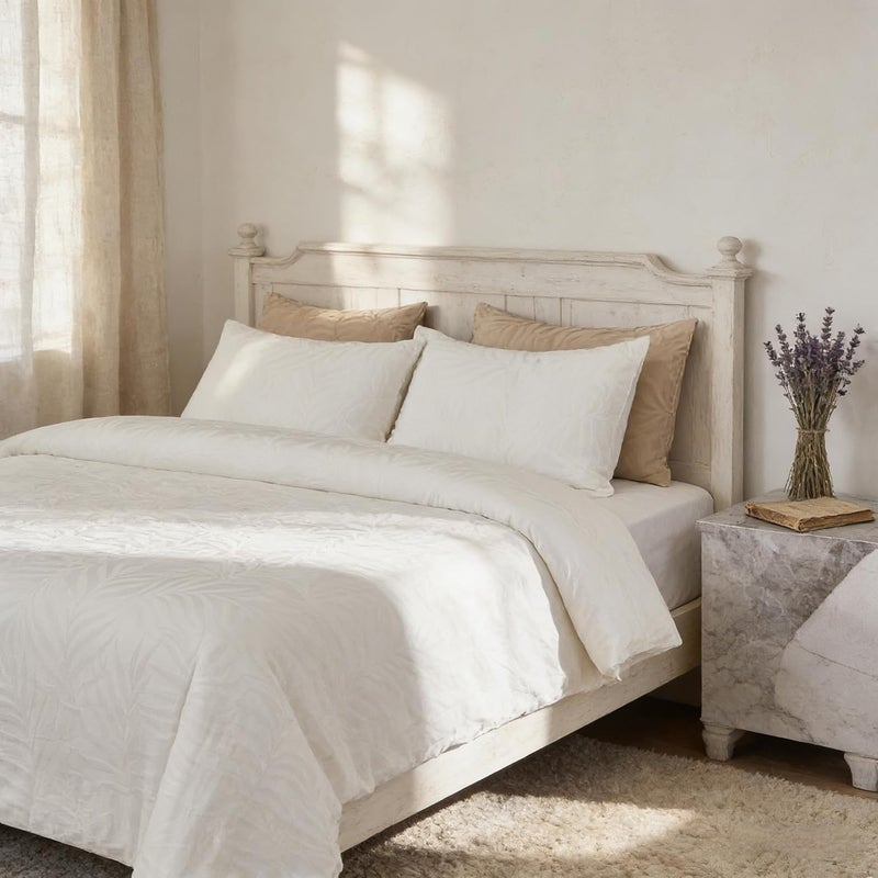 Simple&Opulence 100% Cotton Duvet Cover - Luxury Hotel Collection Cooling Comforter, Soft & Cozy, Breathable Bedding Set for All Season, 2 Pieces, 1 Duvet Cover and 1 Pillow Sham(Single, White) - Image 2