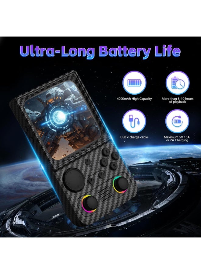 JAJEEK R36TMAX Retro Handheld Game Console, 4 Inch IPS HD Screen, Portable Retro Gaming Device with 64GB Built-In Memory, WiFi & OTG Support, Compatible with Classic Games, Charcoal Black - Image 2