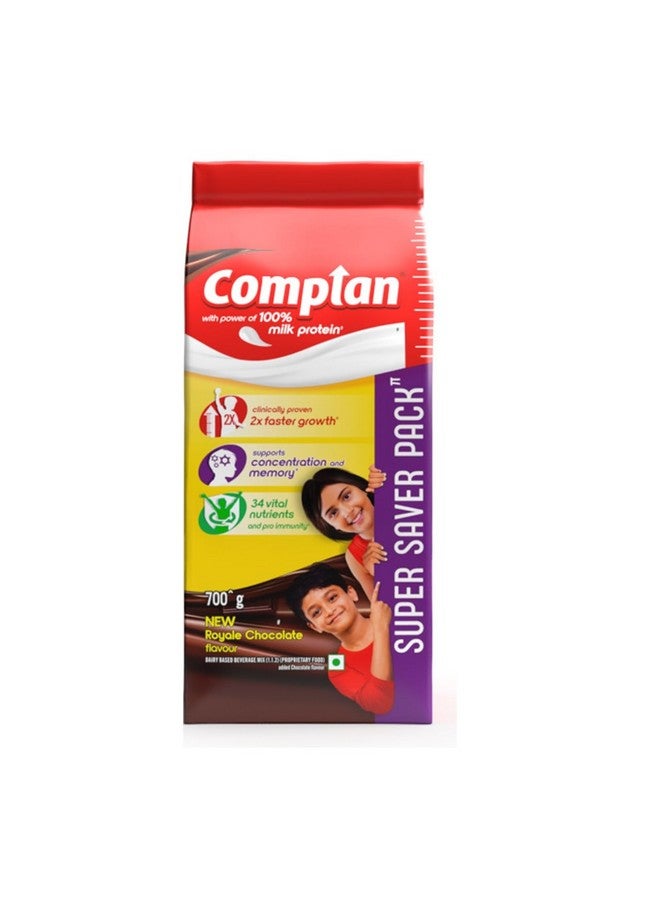 Complan Complan Nutrition Drink Powder for Children, Royale Chocolate Flavour,700 grams Carton|Nutrition Drink for kids with protein & 34 vital nutrients, 1 count  - Image 1