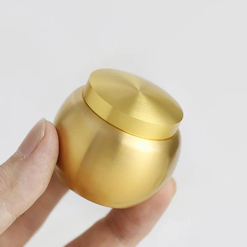 Brass Incense Powder Jar Incense Incense Powder Bottle Box Mini Small Jar Tea Ointment Sealed Storage Jar Incense Seal Tool(Round drum incense powder jar) - Image 4