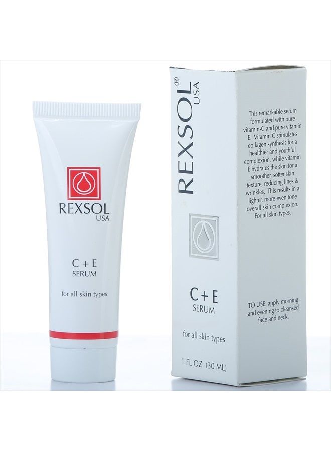 REXSOL CE Serum | Contains Vitamin C & Vitamin E | Helps minimize the appearance of first signs of aging | Enhances skin's youthful appearance (30 ml/ 1 fl oz) - Image 2