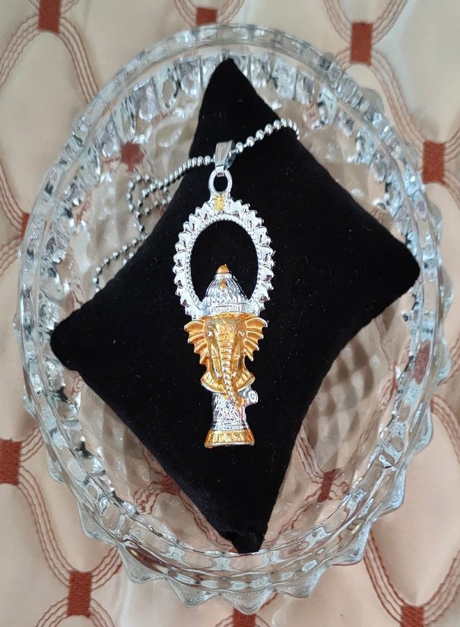 M Men Style Religious Jewelry Om Shree Ganesh Locket with Chain Gold Silver Zinc Metal Religious Symbols Pendant Chain for Men and Women - Image 4