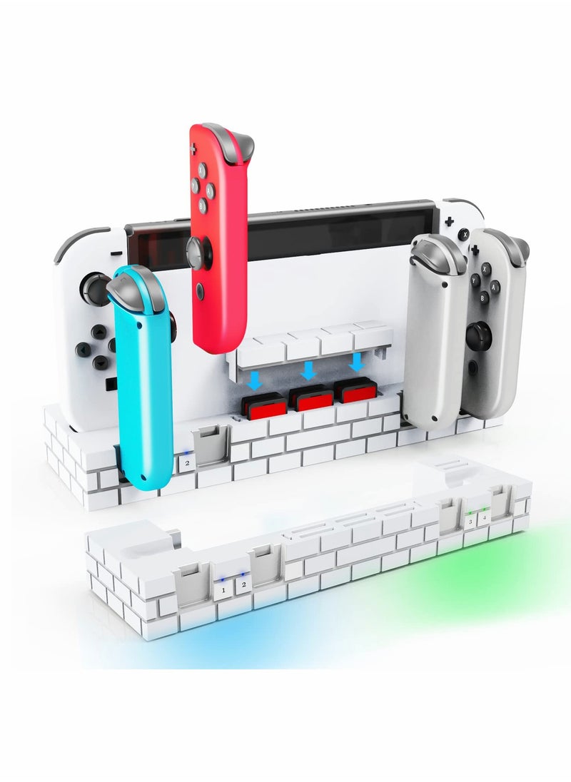 Captaintech Joy-Con Charging Dock for Switch/Switch OLED - Charge 1-6 Joy-Cons & Store 8 Game Cards - Efficient Joy-Con Controller Charger and Holder.  - Image 1