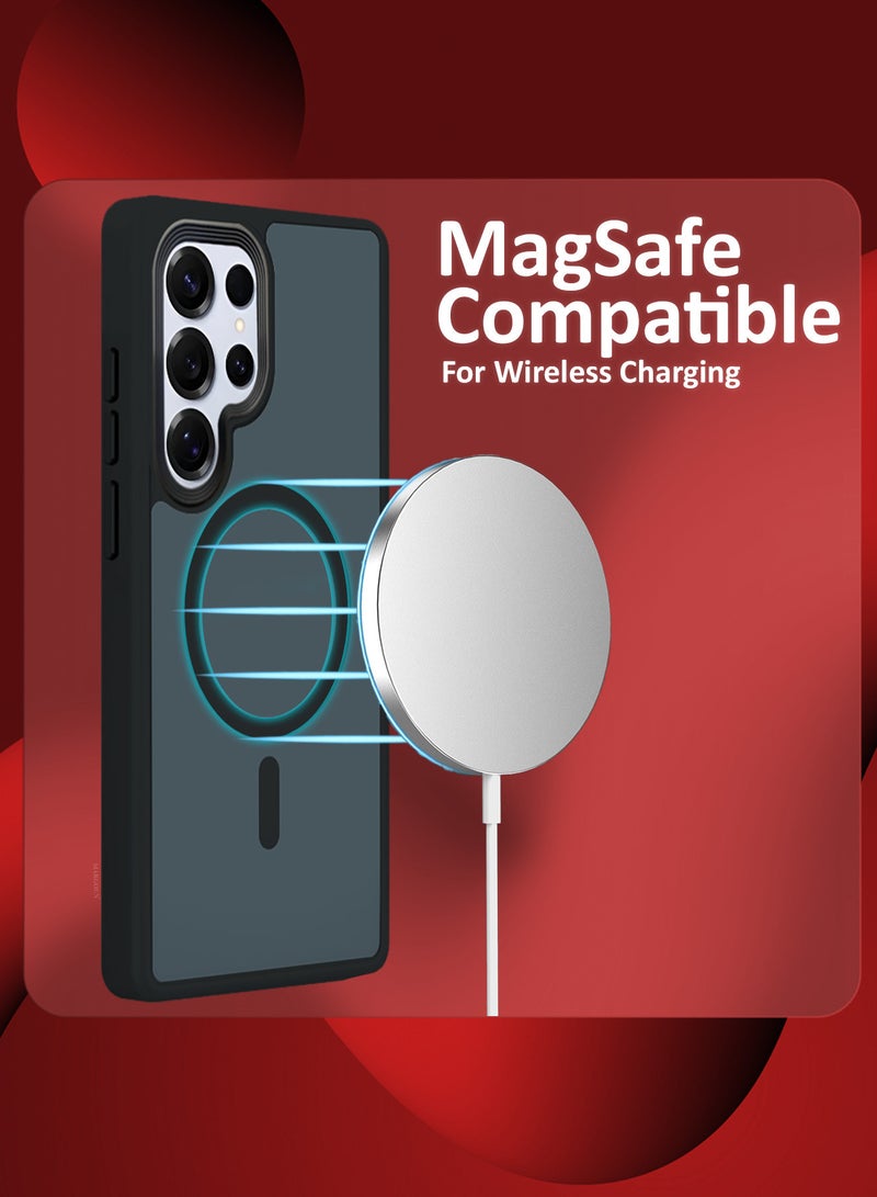 CATANES (for Samsung Galaxy S25 Ultra) Magnetic Slim Protective Case with Wireless Charging Support - Black - Image 5