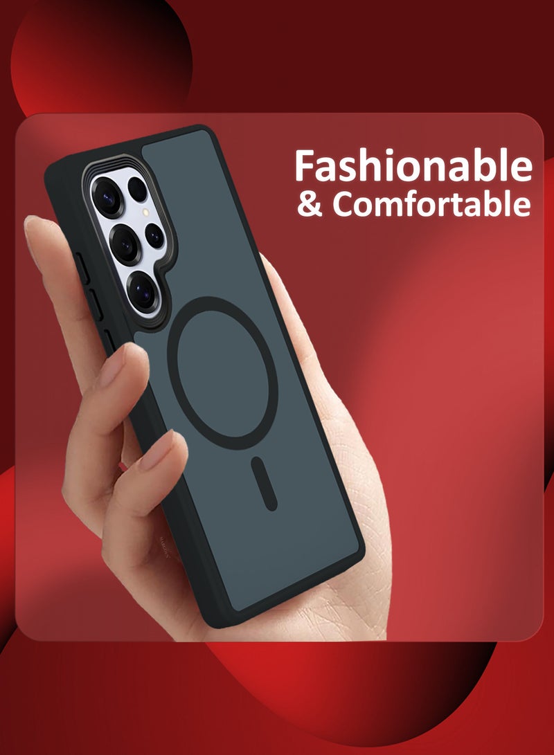 CATANES (for Samsung Galaxy S25 Ultra) Magnetic Slim Protective Case with Wireless Charging Support - Black - Image 3