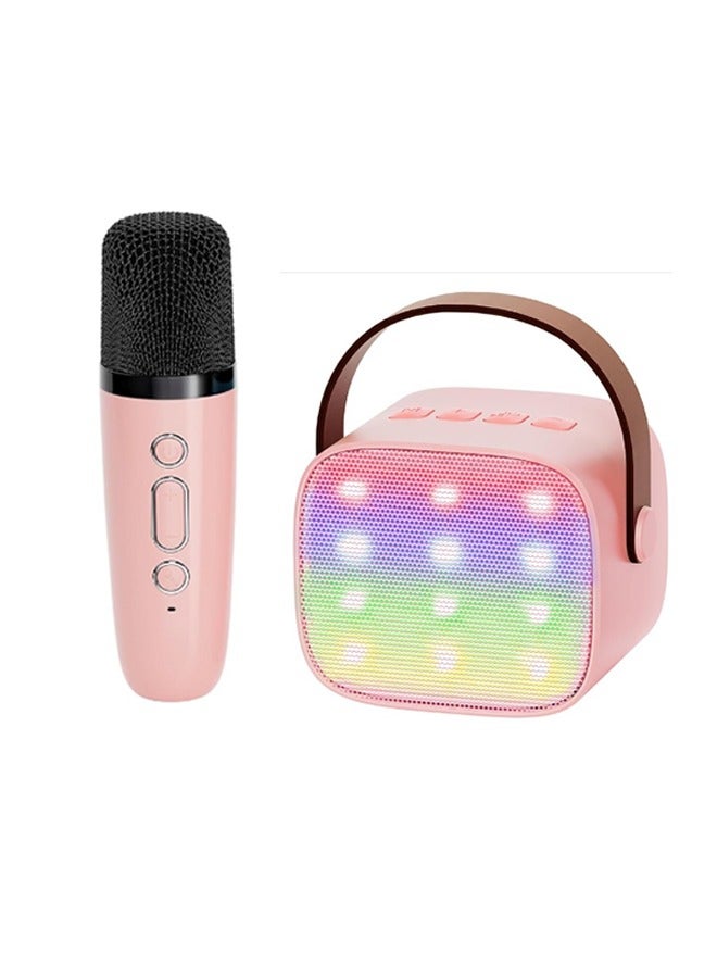 Children's Colorful LED Bluetooth Mini Karaoke, Portable Wireless Children's Karaoke Machine with Microphone, Best Birthday Gift for 4+Year Old Girls