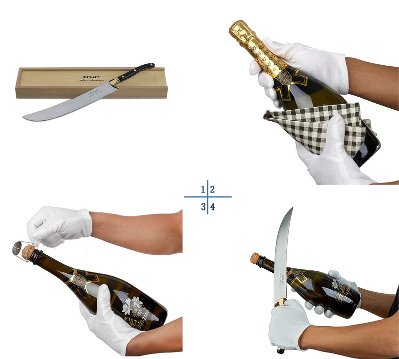 Resafy Champagne Saber Sparkling Wine Opener Champagne Knife Champagne Sword Champagne Opener With Wooden Gift Case - Image 5