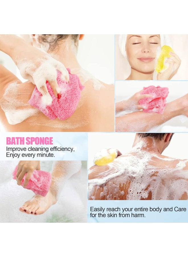 Beauenty 3-Piece African Net Bath Sponge Exfoliating Long Body Scrubber Tight Weave Beauty Skin Smoother Tower Bath Cloth Porous Stretches Back Washcloths For Daily Use Or Stocking Stuffer - Image 4