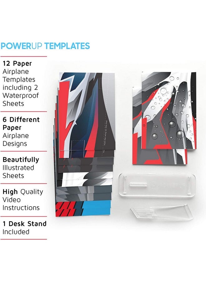 PowerUp - R Airplane Templates For Powerup 2.0 & 4.0. Color Paper Airplanes Templates And Display Stand For Plane. Powerup 2.0 Or 4.0 Is Not Included - Image 1