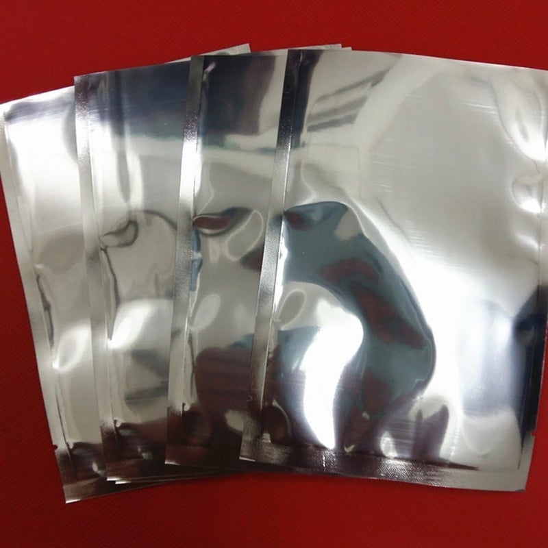 WACCOMT Pack 100pcs 6 x 9cm (2.4 x 3.5 inch) Silver Mylar Foil Bags for Food Long Term Storage Mylar Foil Open Top Bags Aluminum Foil Mylar Bag Vacuum Sealer Foil Pouches Mylar Bag - Image 5