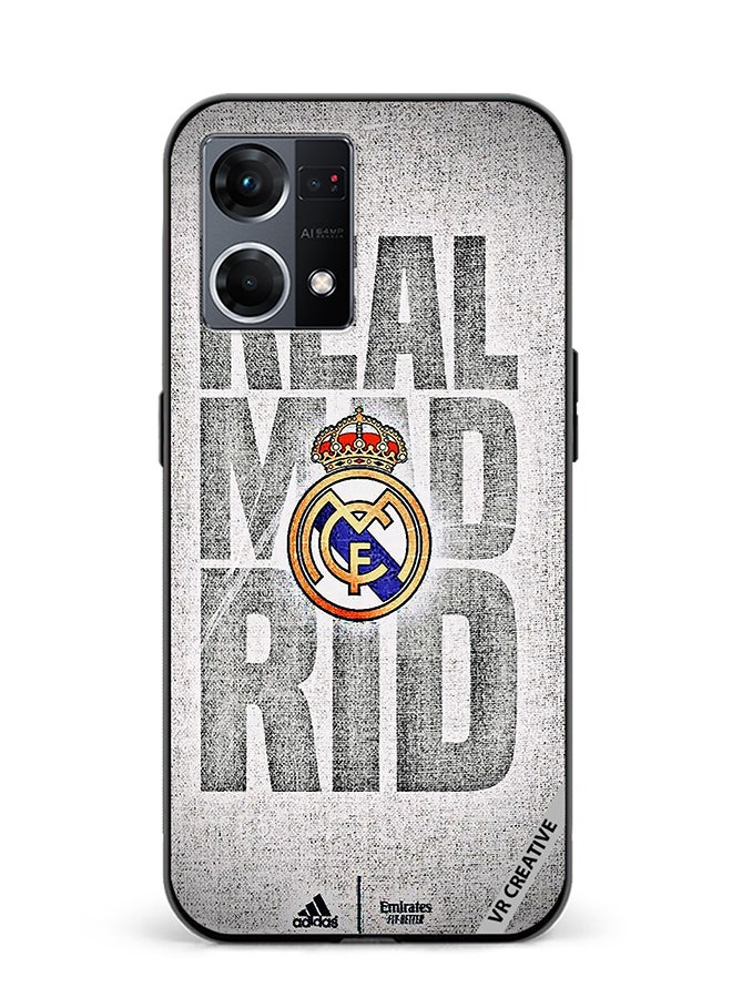 VR CREATIVE Protective Case Cover For Oppo Reno8 4G Real Madrid Logo Design Multicolour - Image 1