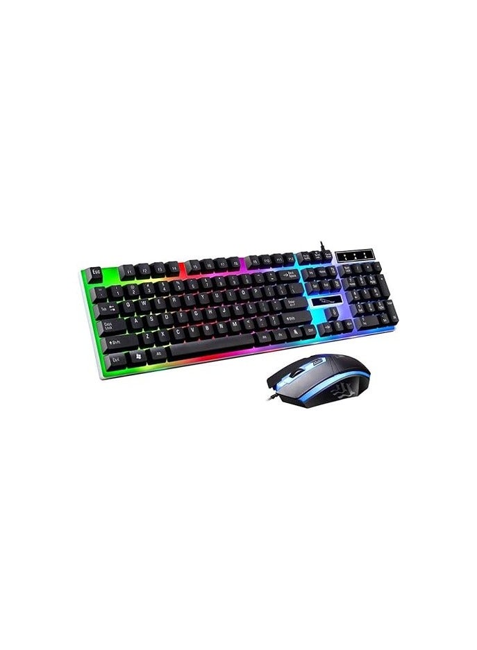 SAPU G21 Keyboard Multiple Color Rainbow LED Backlit Mechanical USB Wired Gaming Keyboard and Mouse Combo for Working or Game - Image 1
