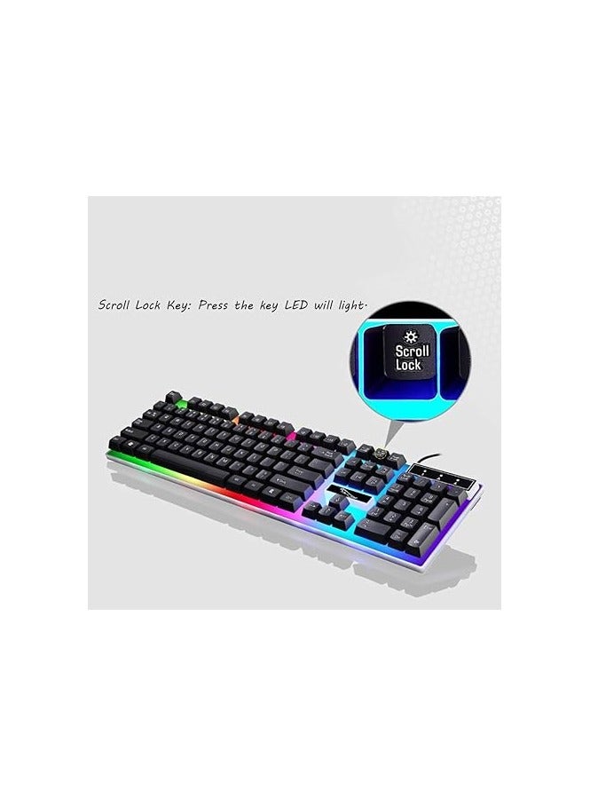 SAPU G21 Keyboard Multiple Color Rainbow LED Backlit Mechanical USB Wired Gaming Keyboard and Mouse Combo for Working or Game - Image 4