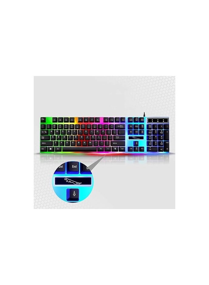 SAPU G21 Keyboard Multiple Color Rainbow LED Backlit Mechanical USB Wired Gaming Keyboard and Mouse Combo for Working or Game - Image 5