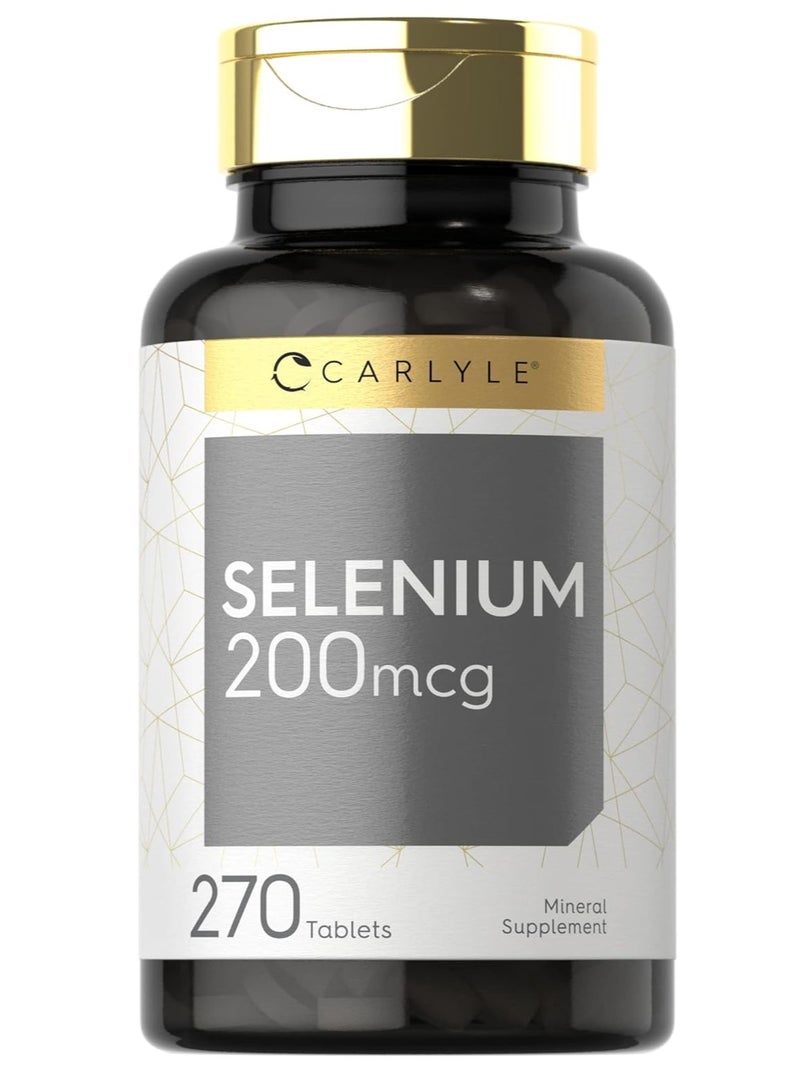 مكمل السيلينيوم 200 ميكروجرام | 270 كبسولة | معدن أساسي | نباتي، غير معدّل وراثيًا، خالٍ من الجلوتين - Image 1