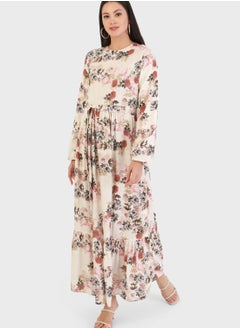 Balloon Sleeve Floral Print Dress