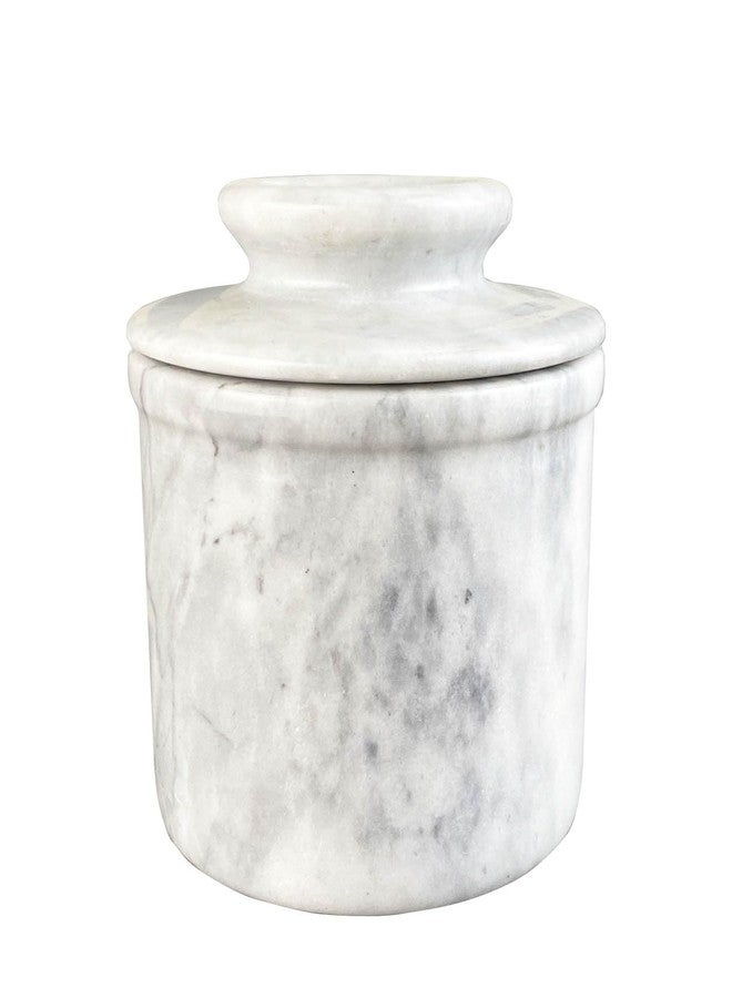 Daszui Marble Butter Can,Counter Top Natural White Marble Butter Storage Tank With Waterline,French Butter Jars,For The Storage of Kitchenware. - Image 1