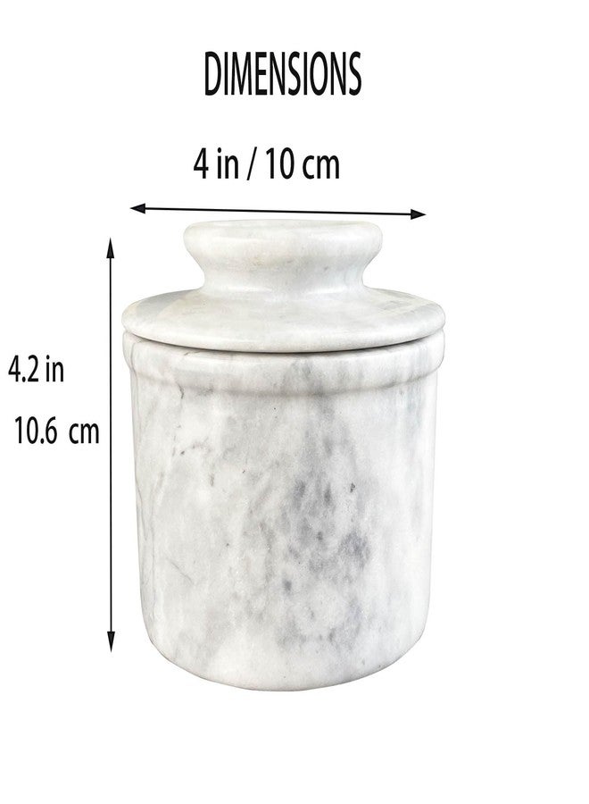 Daszui Marble Butter Can,Counter Top Natural White Marble Butter Storage Tank With Waterline,French Butter Jars,For The Storage of Kitchenware. - Image 2