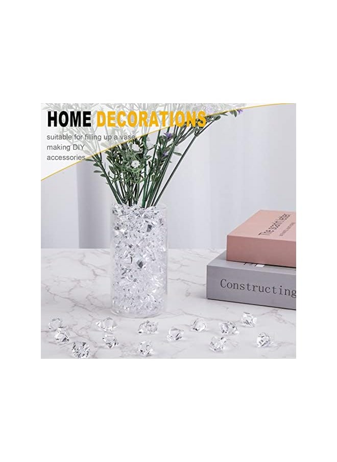 The Bros 100 PCS Acrylic Gems Crystals Clear Rocks, Plastic Diamonds Vase, Centerpiece for Vase Fillers, Winter Decoration Party Table Scatter Wedding Food Display  - Image 3